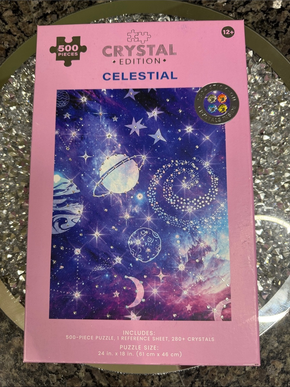 Hinkler CRYSTAL EDITION Celestial 500-Piece Puzzle - Purple Galaxy Design NEW